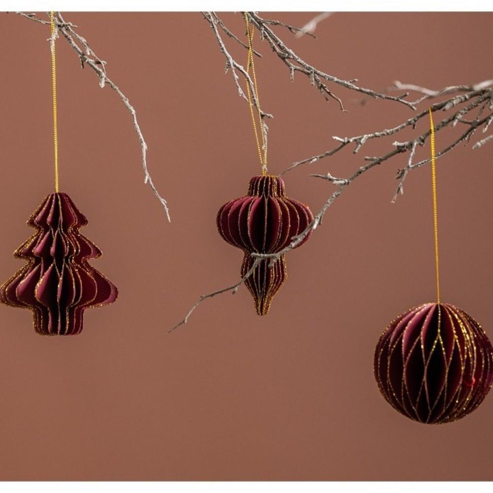 Paper Christmas Tree Honeycomb Ball Solid Color Christmas Tree Decoration  Birthday
