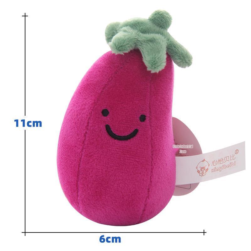 Funny Eggplant Stress Relief Plush Toy - Cute Vegetable Backpack Pendant & Birthday Gift for Women