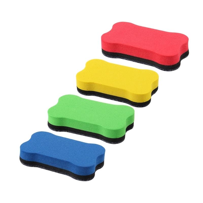 4 Pcs Magnetic Whiteboard Eraser Bone Shape Felt Board Cleaner Office Erasers For School Office Classroom Office