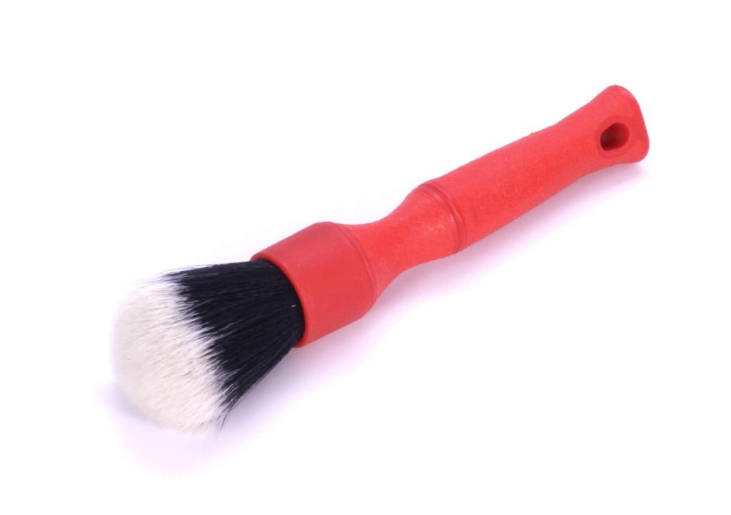 Detail Factory Tri-Grip Ultra Soft Detailing Brush, Long + Short, Interior, Exterior Comfortable Grip, Scratch-free Cleaning, Red