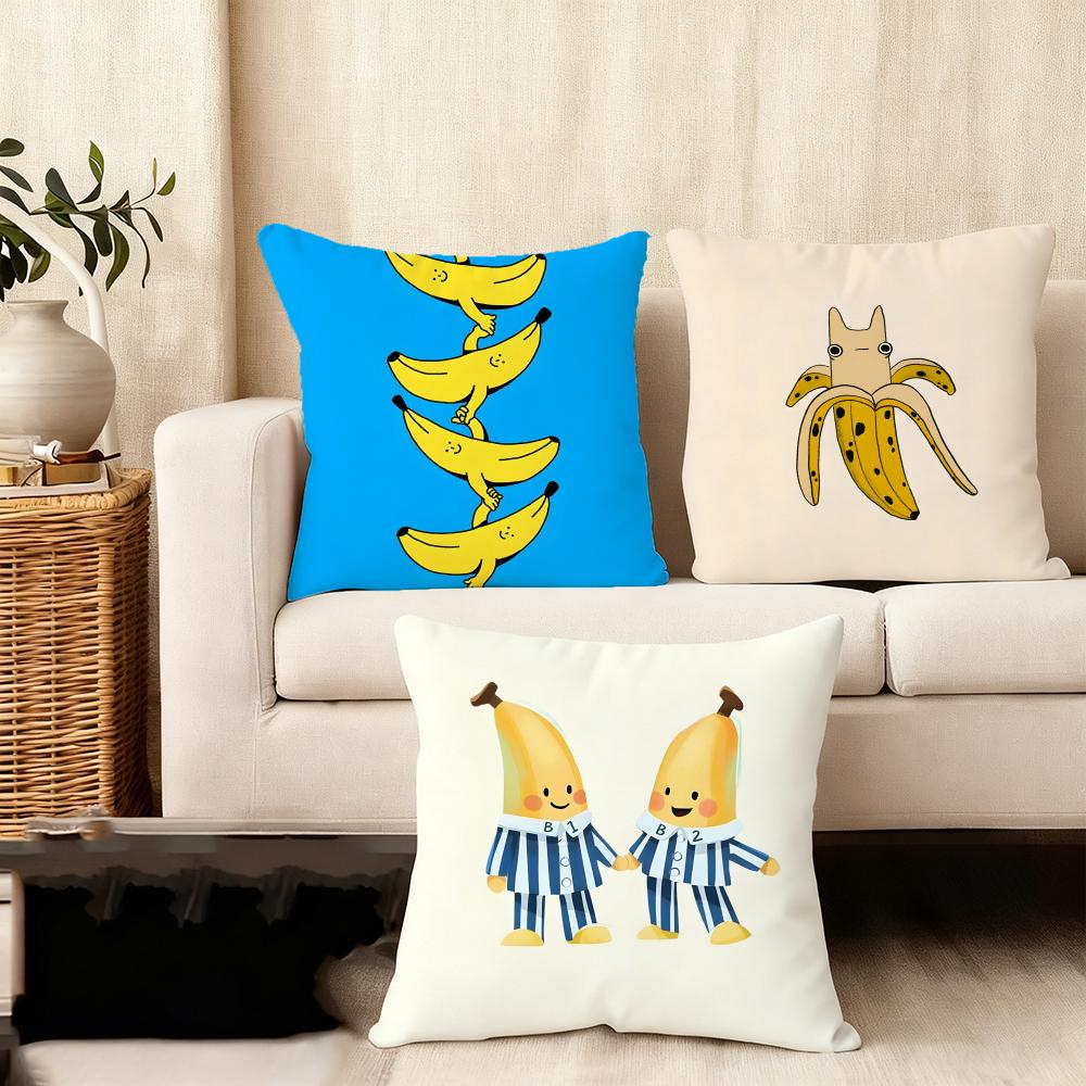 banana Cushion Cover Anti-dustmite Pillowcase Invisible zipper silky short plush Sofa cushion cover
