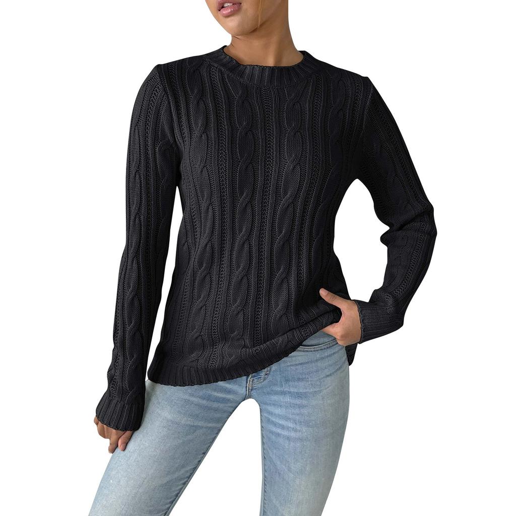 Women's Autumn And Winter New Round Neck Pullover Casual Bottom Knitting Long Sleeve Sweater
