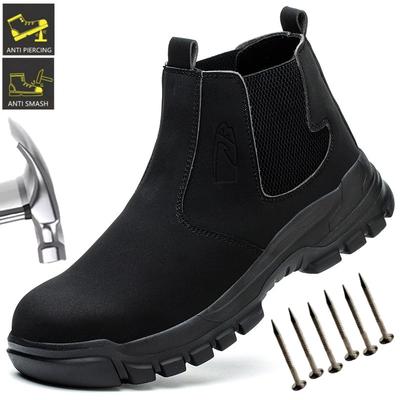 High-ankle Safety Boots With Ankle Anti-smash Boots Support Steel Toe High Top Sneakers Non Slip Construction Work Shoes