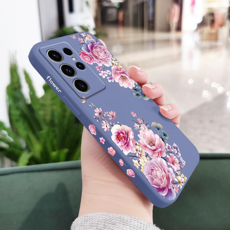 

Satin Brocade Phone Case For Samsung Galaxy S26 Plus Ultra Silicone Cover Galaxy S26 светло-синий