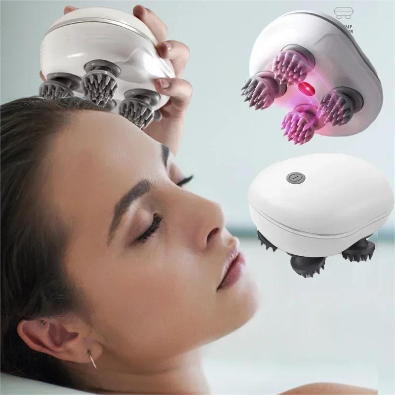 Professional Mini Smart Head Massager with Red-Light Therapy - Waterproof Design Scalp Care Device for Relaxation & Home Use