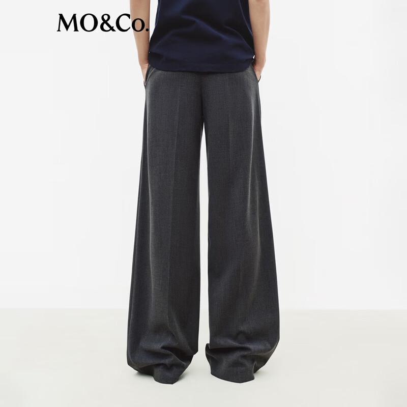 MO&Co. Women's Mid-Waist Pleated Wide-Leg Trousers