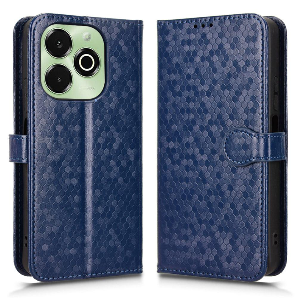 For Umidigi G9x 4G/G100x 4G Wallet Case Dot Pattern Imprint PU Leather Phone Cover with Wrist Strap
