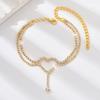 1PC Women's Fashion Trendy Heart shaped Foot Chain Zircon Accessories Suitable for Date, Party, Festival Gifts-6025