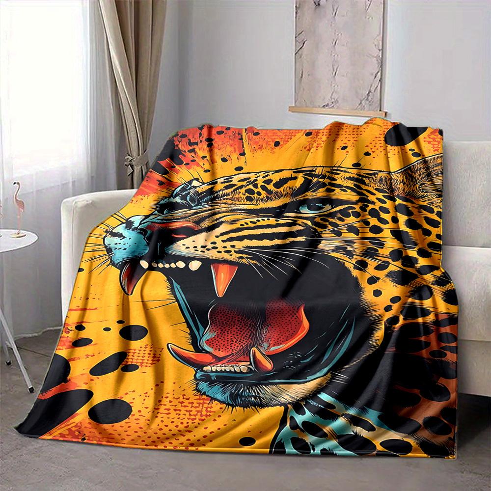 1PC Leopard Print Blanket, Throw For Sofa, Bed, Travel, Printing Blanket With Soft And Warm Fabric Yy250918146