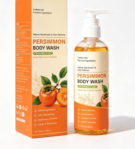 Persimmon Body Wash Neutral Packaging Natural Extract Gentle Cleansing Moisturizing Travel Size