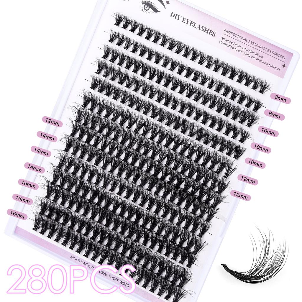 Diy Segmented Fried Hair Single Cluster False Eyelashes 14 Rows Large Capacity Daily Makeup