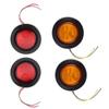 4 Stück 2 Zoll Runde LED Kontrollleuchte Seitenmarkierungsleuchte Rote Gelbe Linse mit Schrumpfschlauch für