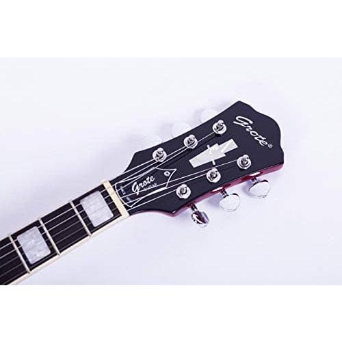 GROTE Jazz Electric Guitar Semi-Hollow Body (Red)