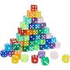 10pcs 14mm Round Corner Game Dice Set with Bag 6-Sided Acrylic Transparent Dices for Tabletop Game Entertainment Party Games TMZ