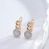 New Arrivals Micro-Wax Inlay Natural Zircon Earrings  Rose Gold Color Fashion Women Wedding Jewelry Round Earrings
