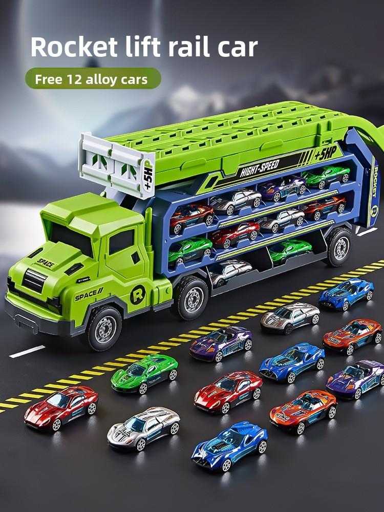 Dinosaur Rocket Orbiter Vehicles Alloy Car Toy Set For Kids Learning And Play