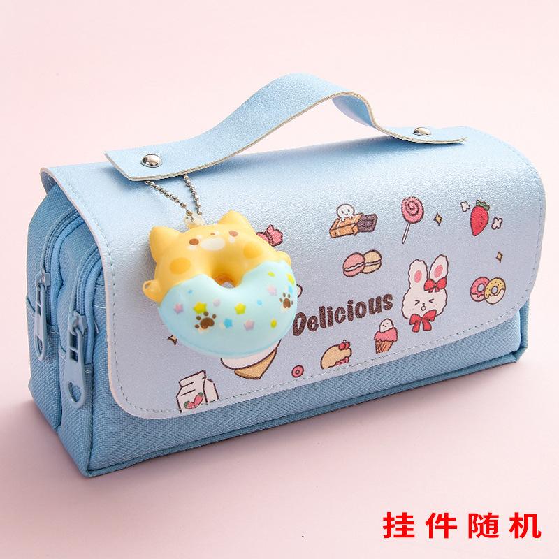 Stationery box pencil bag, primary school girl's simple large capacity, super cute girl's heart, decompression pencil case bag