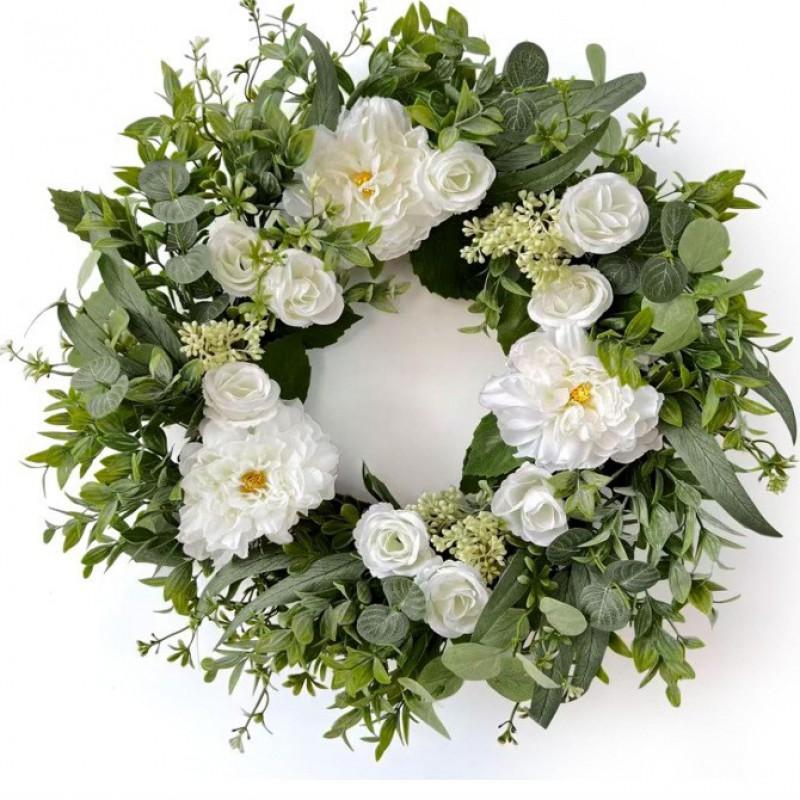 Artificial Flower Wreath Easter Valentines Day Decor Hotel Restaurant Door Hanging Decoration