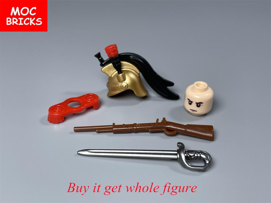 MOC Bricks Military Figures Napoleonic Wars Series Building Blocks Medieval French Dragoon British Soldiers Weapons Bricks Toys