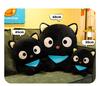 Adorable Dazed Black Cat Plush Toy with Scarf - Perfect Birthday Gift for Children