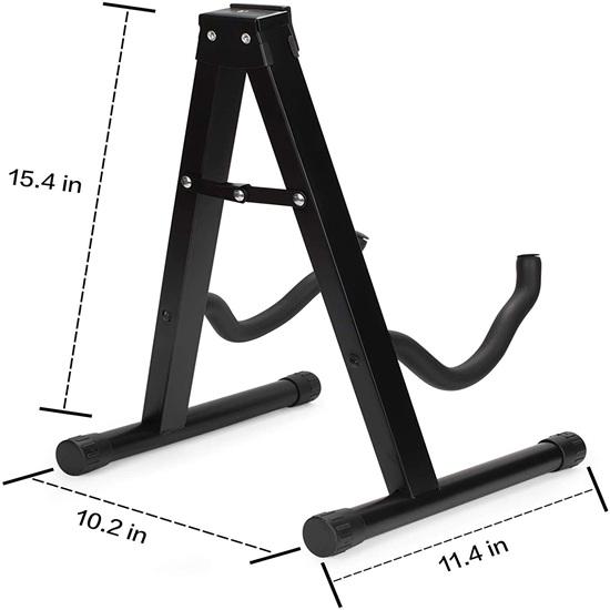 39.11 Cm Metal Electric, Bass, Acoustic Guitar Folding Stand Home, Office Decor, Music Room, Perfect for Stage, Studio