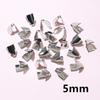 100pcs Stainless Steel 2-7mm Flat Cords Crimp End Beads Caps Clip Tip Fold for DIY Snake Chain Necklace Jewelry Making Findings