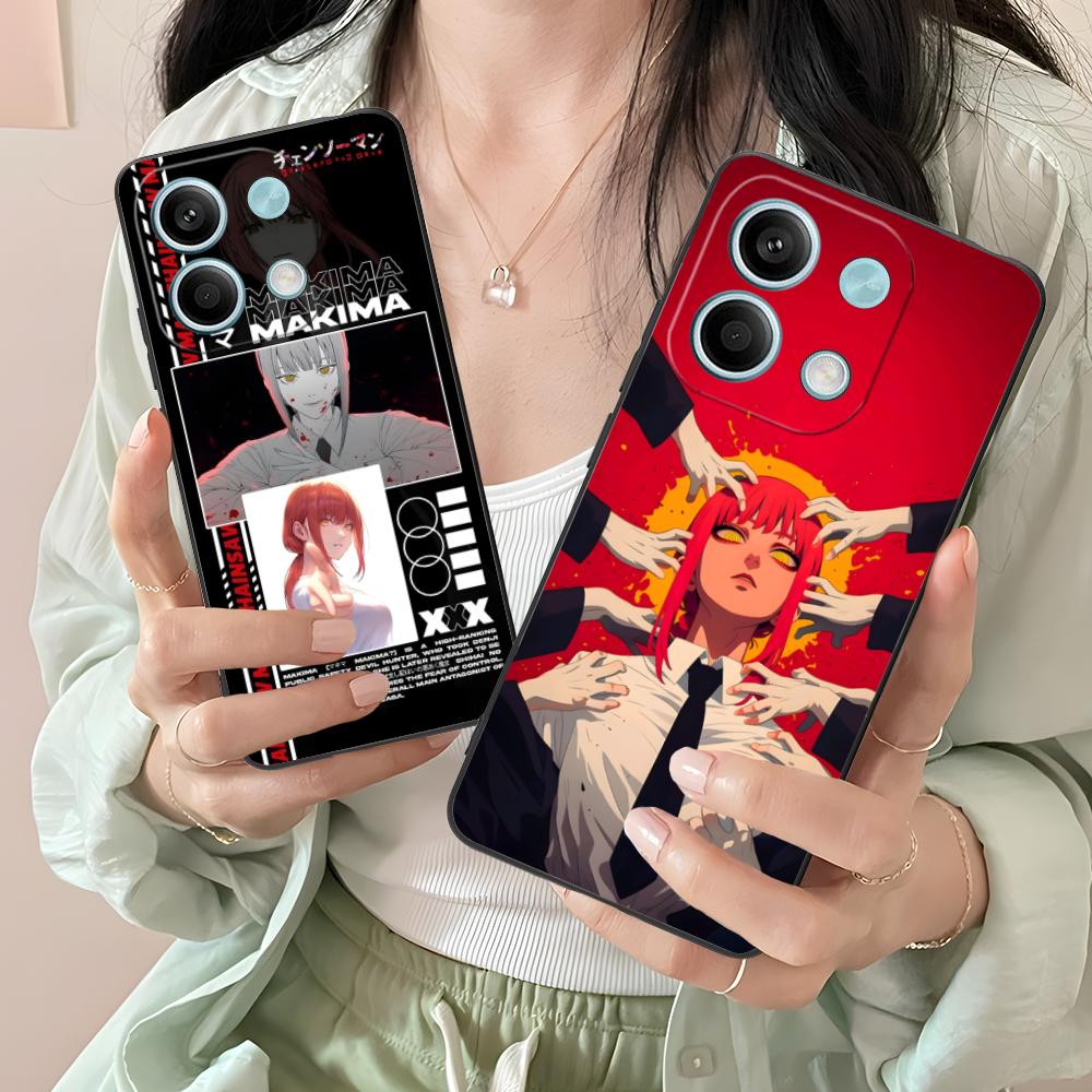 Chainsaw Makima Phone Case for Xiaomi Redmi Note 14 13 12 11 A5 3 2 1 Pro Plus 4G 5G Colour Printing Pretty Cover Smartphone
