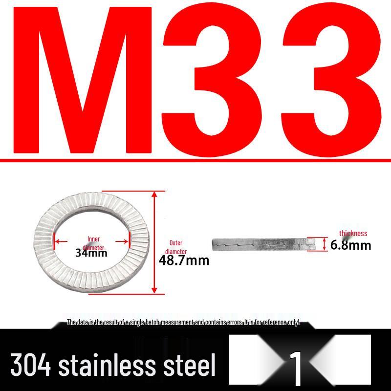 Double-Stacked Interlocking Toothed Anti-Slip Lock Washer 304 Stainless Steel DIN25201