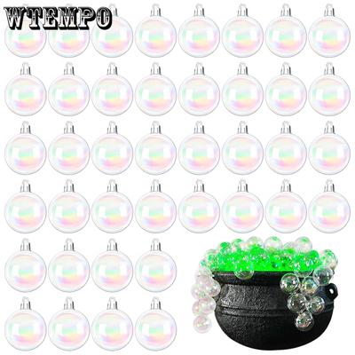 WTEMPO Iridescent Ornaments Balls Clear Christmas Rainbow Balls Plastic Hanging Pendents Balls for Christmas Tree Party Home Decor Halloween Props