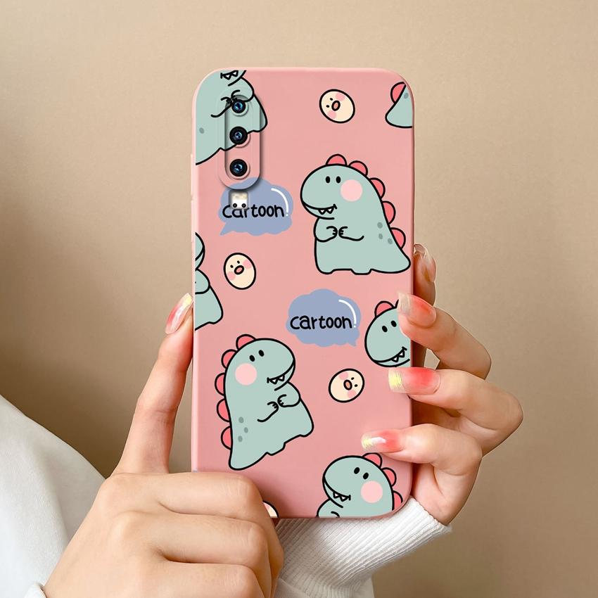 Covers Cases For Huawei P40 P30 P60 Y6 Y7 Y9 Y9A Y5 Cute Dinosaur Baby Silicone Soft Casing Screen Protector Anti Fall Shell For Huawei Bumper Housing