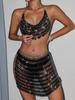 2025 Women's Handmade Sequin Party Dress Set with Metal Accents