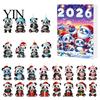 Decorative Acrylic Hanging Christmas Panda Advent Calendar, 24 Days Countdown Contains Tree Ornament Set Ornaments, Cute Decorations for Home