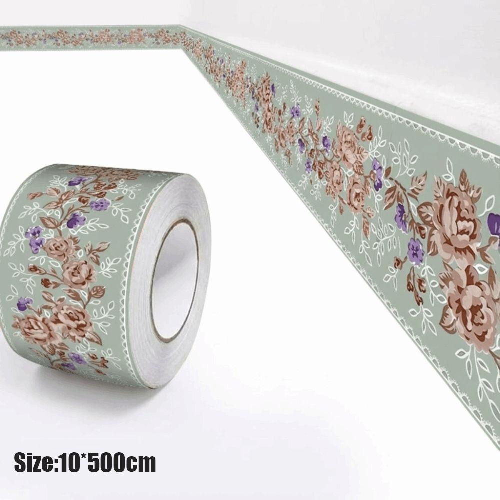 Fashion 5/10 Meter Wall Base Thickened Self Adhesive Wall Sticker Anti-collision Soft Skirting Line Home