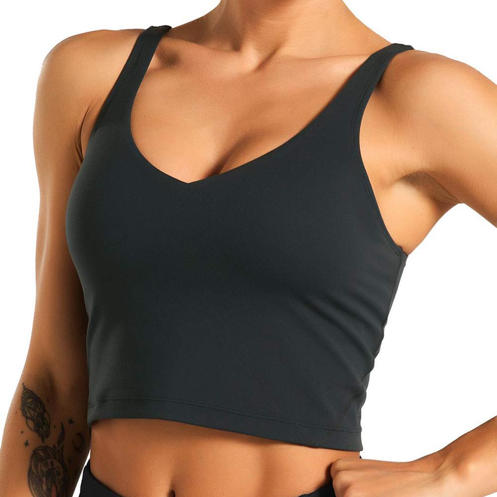 Women Sleeveless Crop Top Slim Fit Tank Top Stretchy Solid Color Basic U Neck Short Vest Shirt for Casual Wear