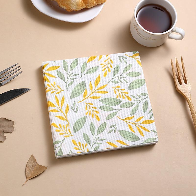 20Pcs/pack 33x33cm Flower Printed Paper Disposable Table Dinner Napkin Tissues Wedding Party Decoration