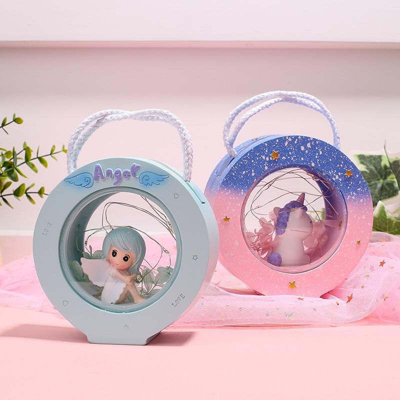 Lamp Night Warm Light Battery Powered Cartoon Cute Angels And Shaped Deer