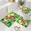 3Pcs Flannel Toilet Mat Set Ben 10 Bathroom Rug Non Slip Bath Carpet Home Decor