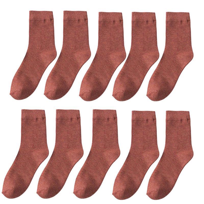 10 Pair Women's Bamboo Fiber Socks Harajuku Retro Solid Color Casual Ladies Set Black Socks Korean Style White Socks