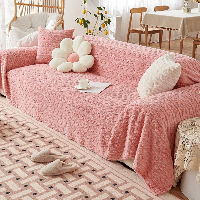 Thickened Plush Sofa Cover Cloth Full Cover Cream Wind Sofa Cover Towel Winter Anti Cat Scratch Sofa Cover Cover Blanket