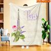 1pc Paris Eiffel Tower Blanket - French-Themed Throw Suitable for All Seasons, Soft Flannel Bedspread with Eiffel Tower Print, Machine Washable Cozy G