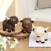 1 Piece of Highland Cow Statue Ornaments, Resin Craft Decoration, Scottish Highland Cow Art, Desk Office Accessories