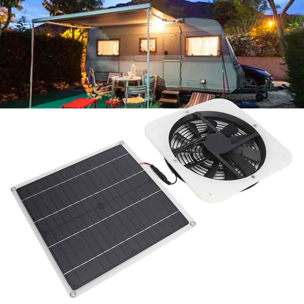 Solar Panel Fan Kit Solar Exhaust Fan 100W Solar Powered Panel with 10inch Round Fan for Greenhouse Shed Chicken Coop
