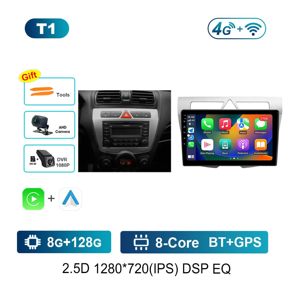 Video Multimedia Player Android Auto 4G Carplay WiFi 9 '' for Kia Morning Picanto 2007 - 2011 WiFi QLED IPS Screen 4G Bluetooth
