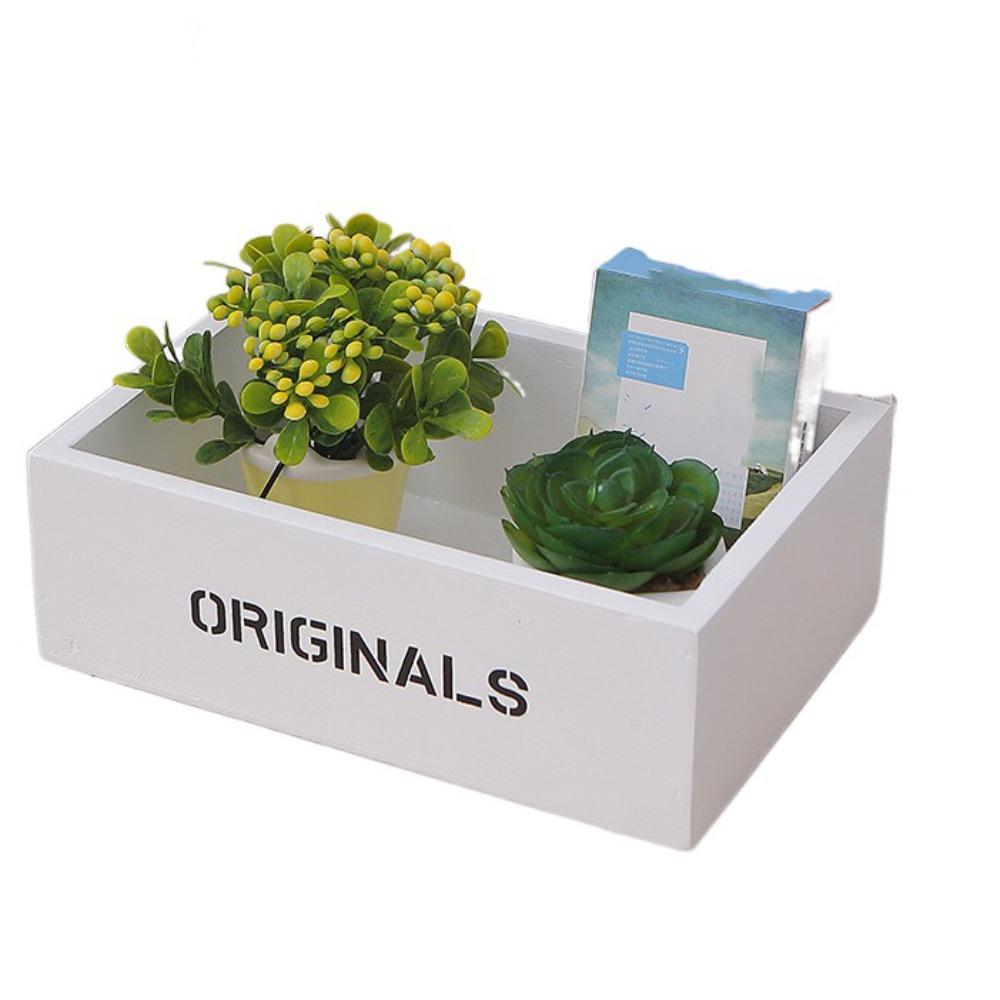 Rectangular Jewelry Box Wooden Storage Bin Large Capacity Cosmetics Box  Dessert