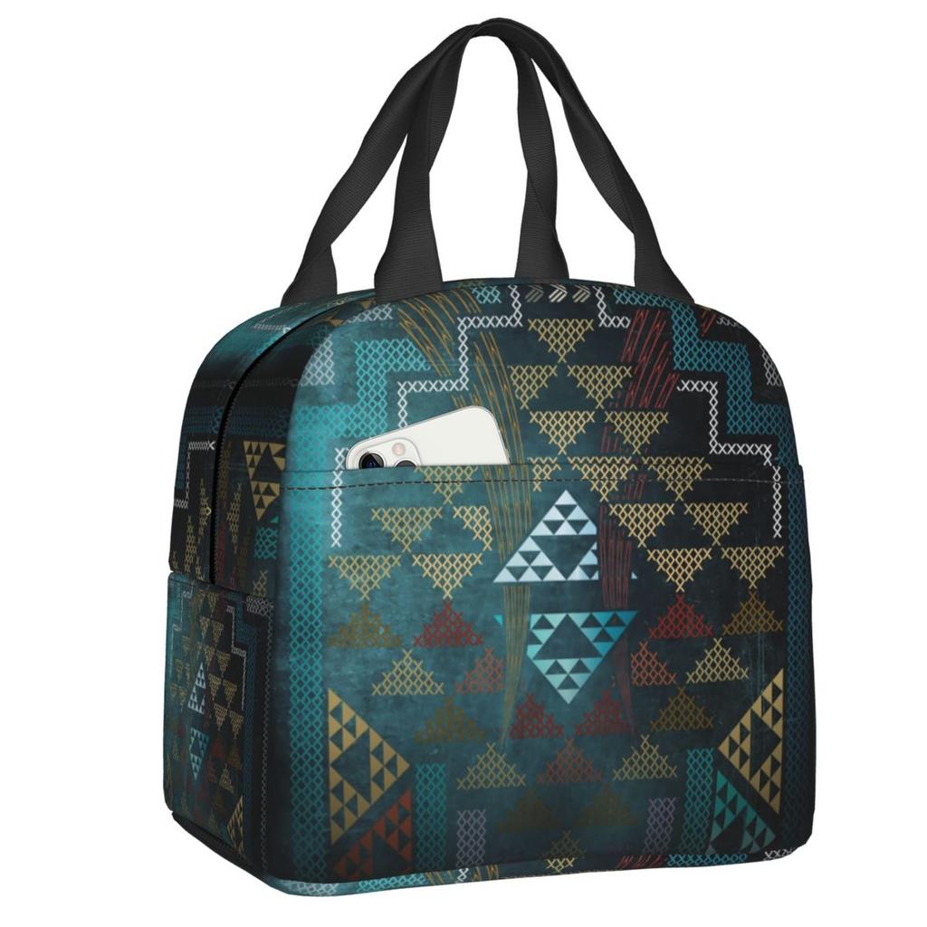 Custom Maoris Kowhaiwhai Pattern Lunch Bag Men Women Thermal Cooler Insulated Lunch Box for Children School