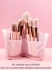 Makeup Brush Case Makeup Brush Holder Travel Waterproof Cosmetic Bag Stand-up Foldable Makeup Cup with Zipper