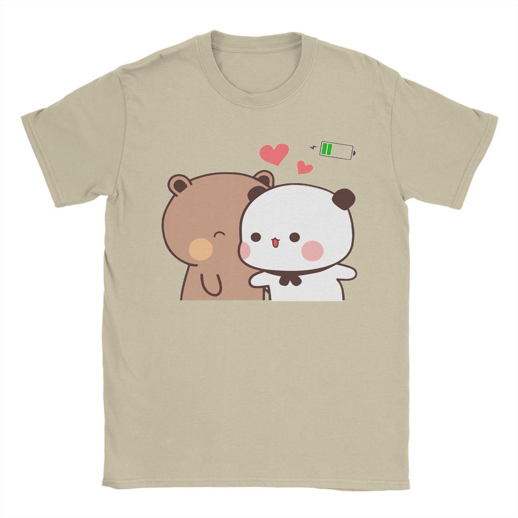 Kawaii Bubu Dudu Couple Pandas TShirt Unisex  Amazing 100 Cotton Tees Round Collar Short Sleeve T Shirts Gift Idea Clothing