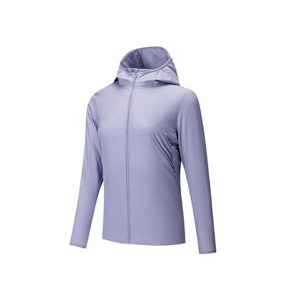 Comfortable Simple Versatile Casual Hooded Zipper Solid Color Windbreaker Jacket Women Jackets Twilight-Purple 162525607-3