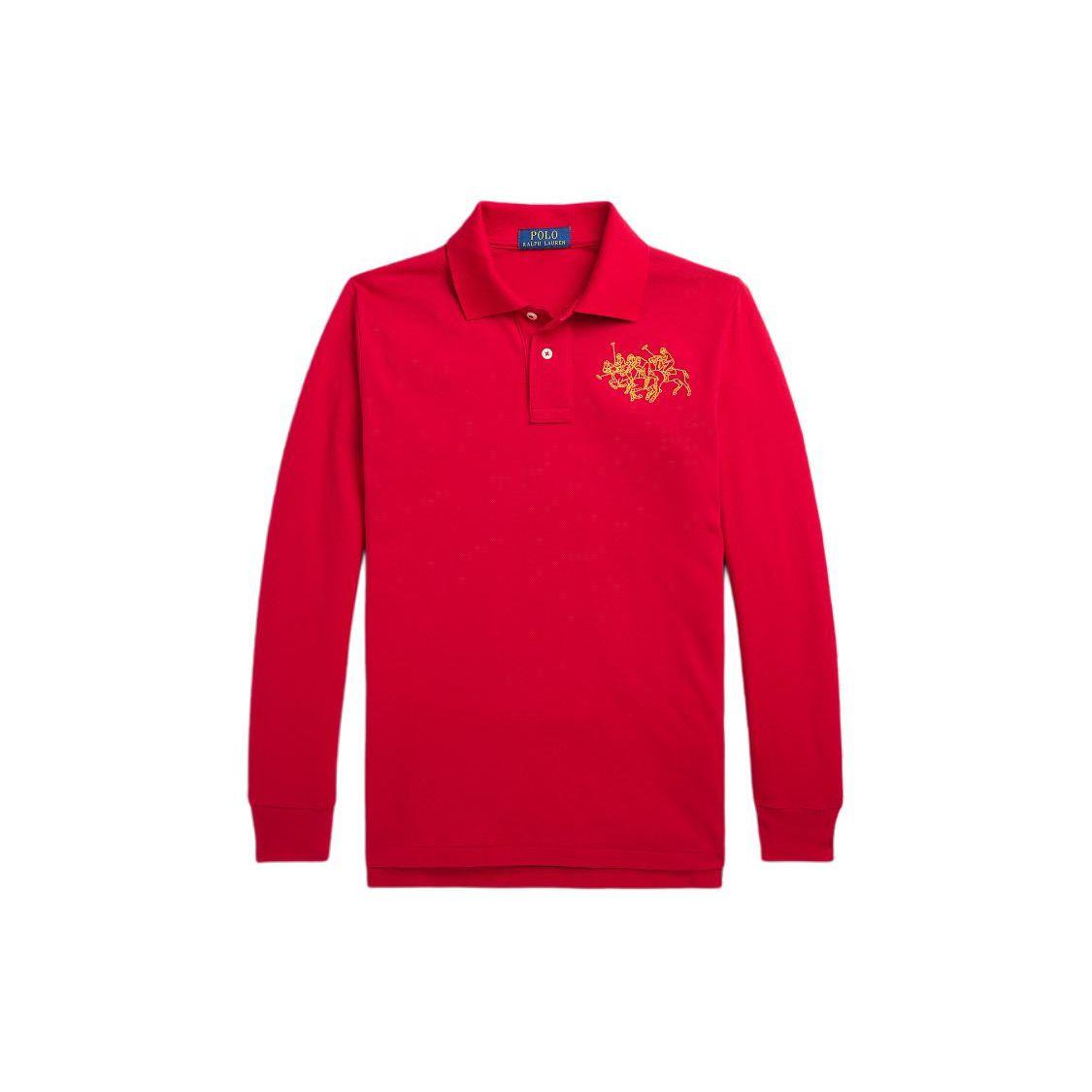 

Рубашка-поло Polo Ralph Lauren SS24 С узором Двойная пуговица Длинный рукав Красный Детские топы CWPOKNIY8021030-600 S
