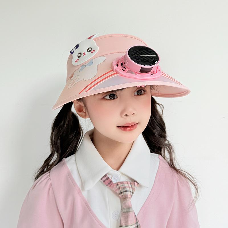Solar Fan Hat Children Summer Sun Protection Hat UV Protection Boys and Girls Cartoon Sun Hat Trend